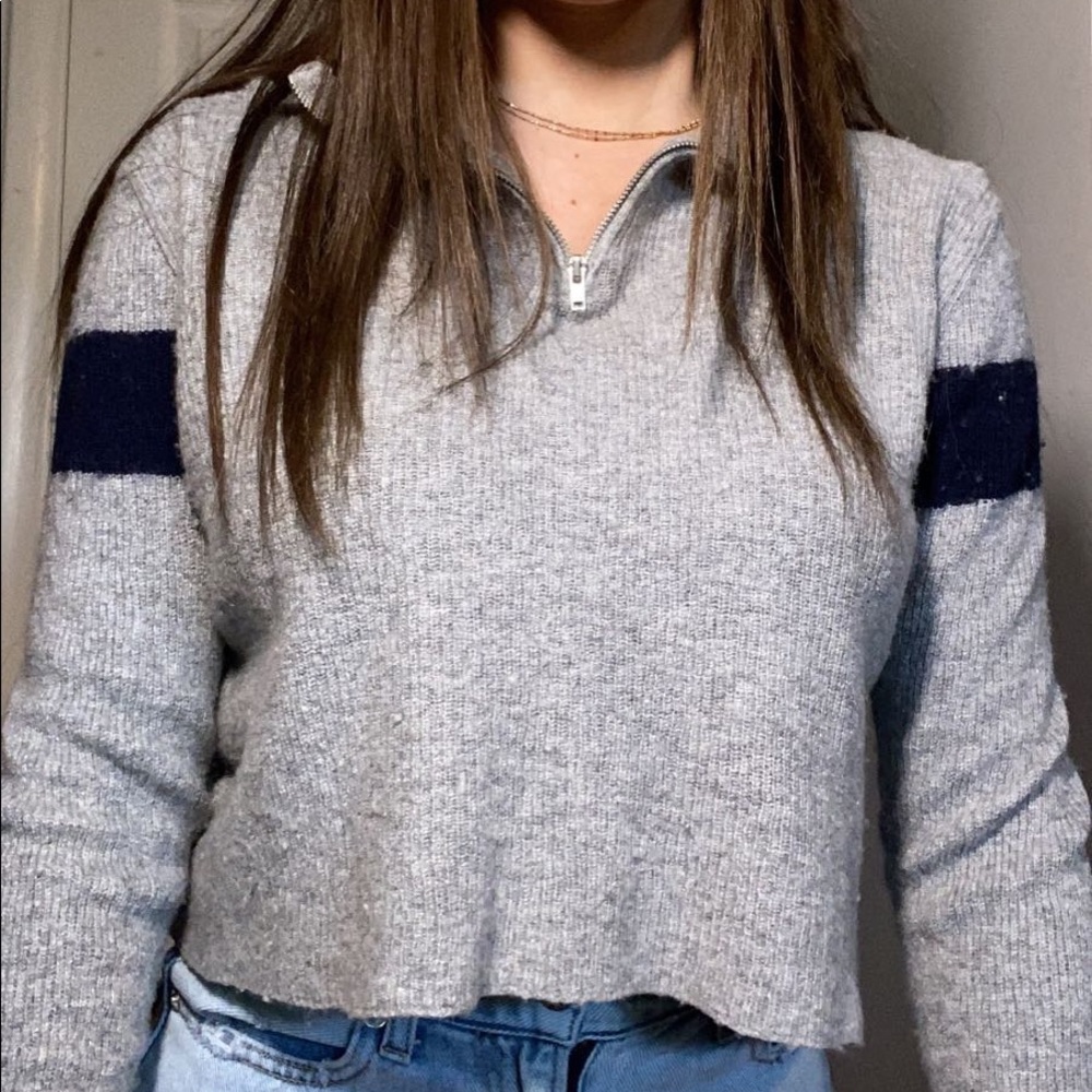 Brandy Melville quarter zip cropped sweater